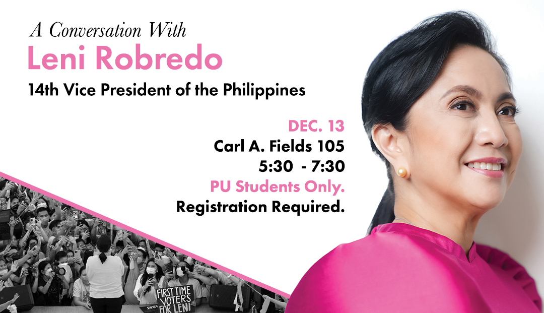 A Conversation With Leni Robredo Former Vice President Of The Philippines Princeton School Of 1763